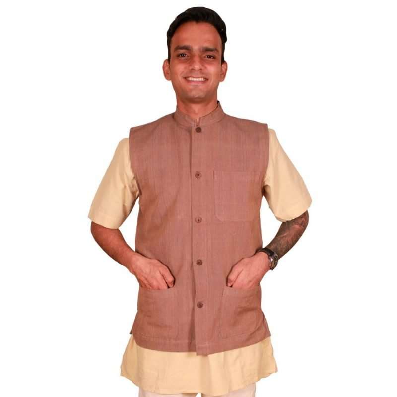 Khaki Brown Handloom Jacket KBHJ-01